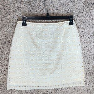 Pale yellow eyelet skirt